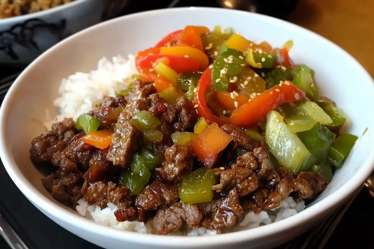 Beef and Pepper Rice Bowl