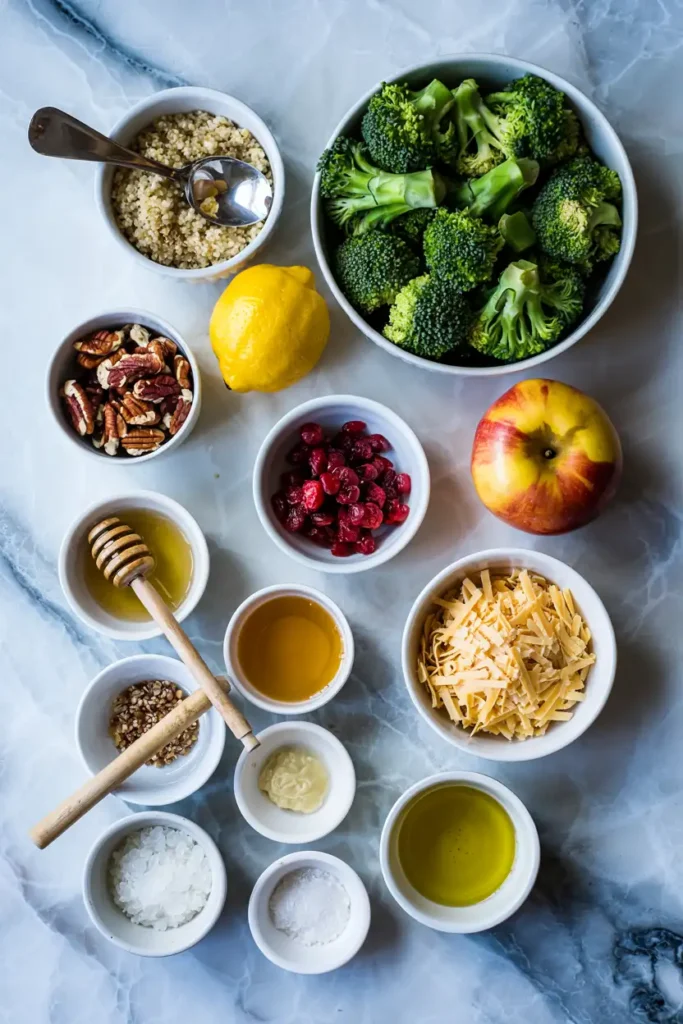 Quinoa and Broccoli Spoon Salad Ingredients